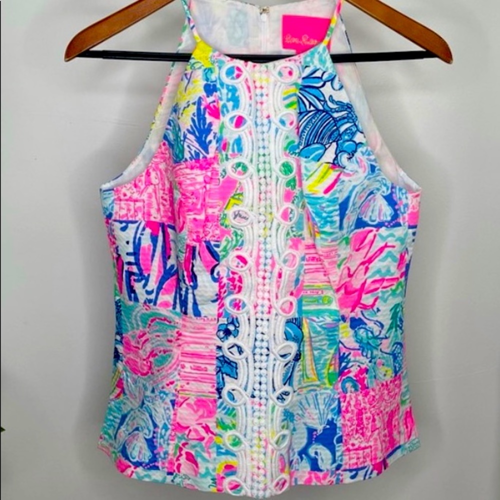 Lilly Pulitzer Pearl Top in Summer Remix Patch
